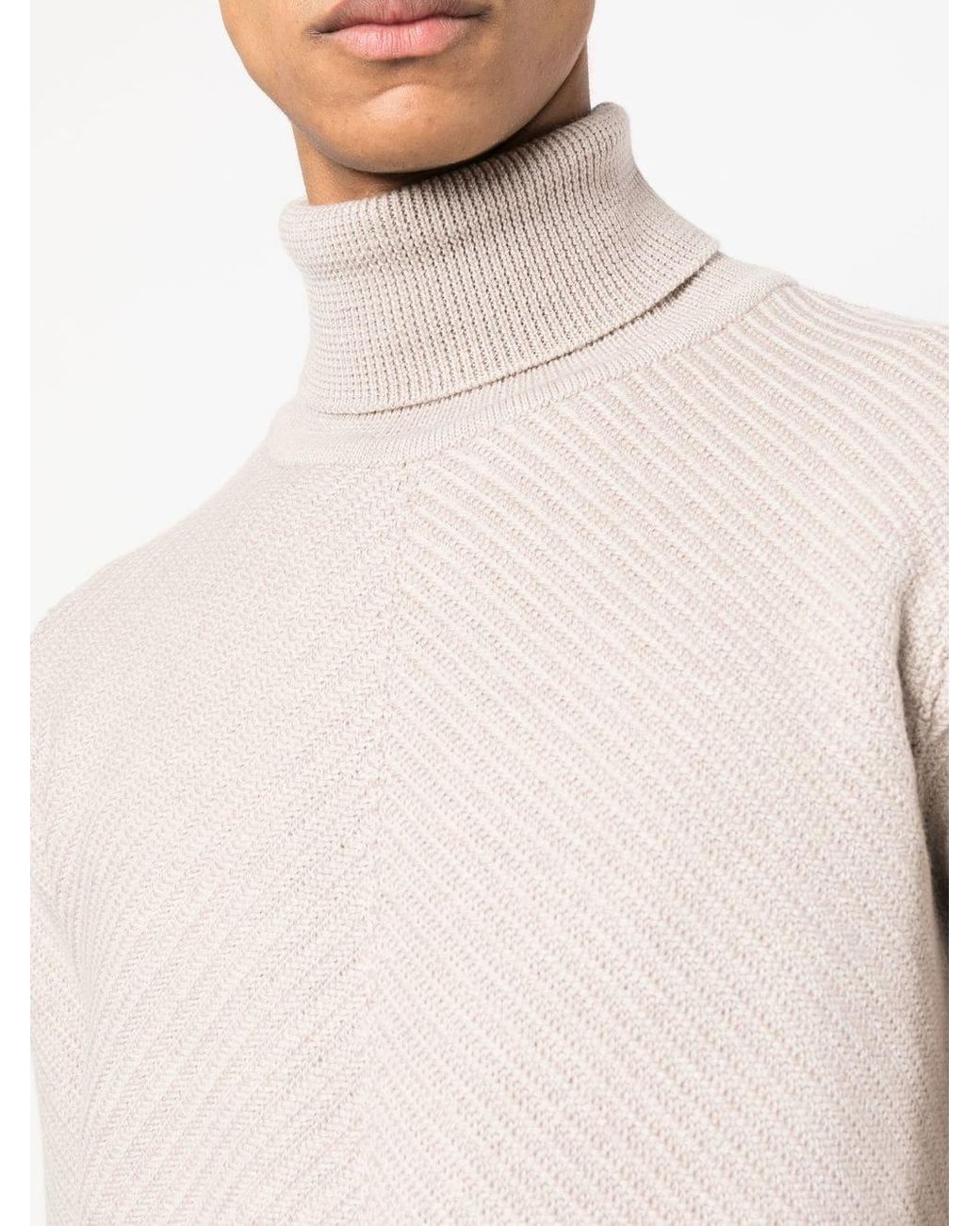 Lardini White Turtleneck Long-Sleeved Knit Jumper for men
