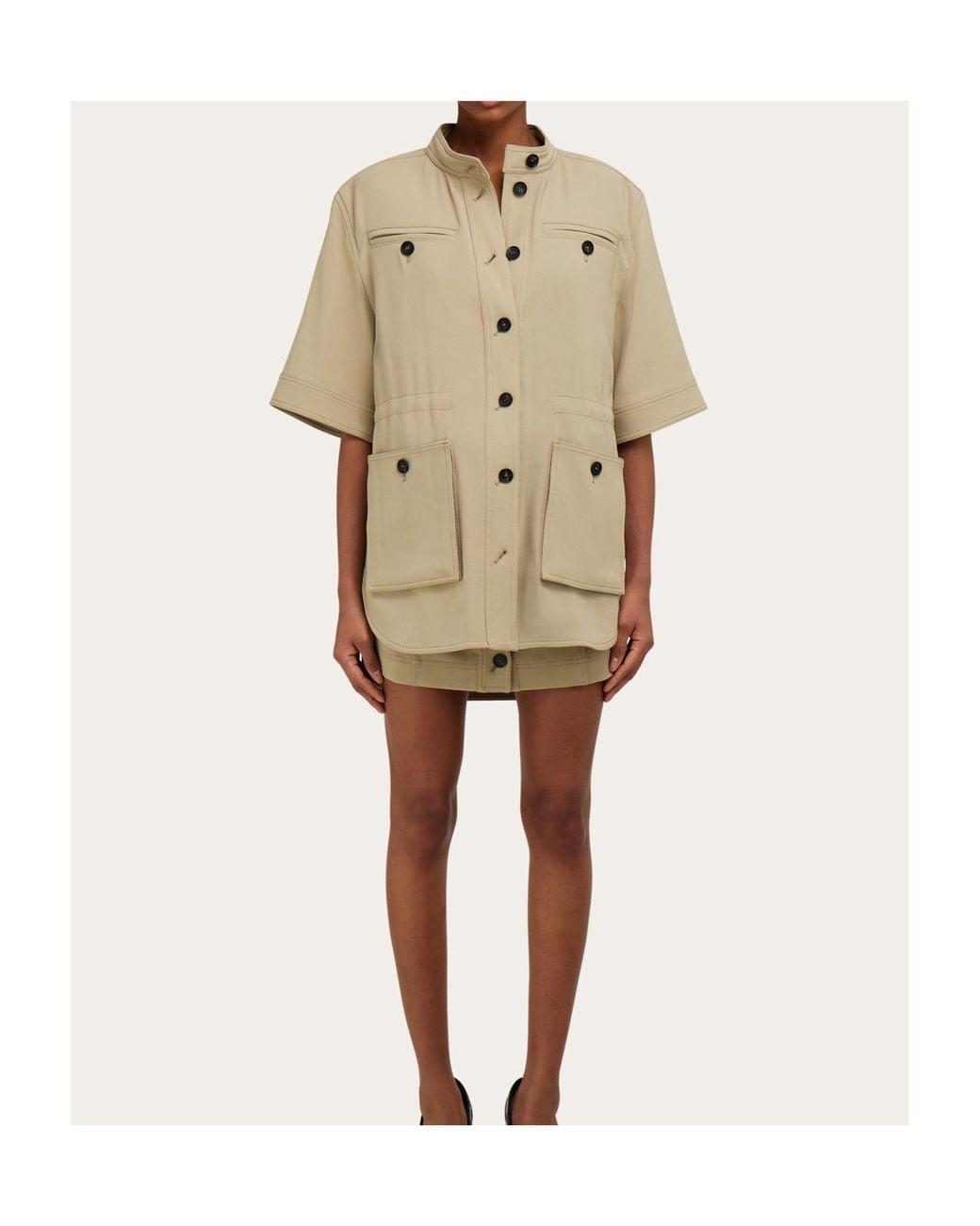 Ferragamo Gray Saharan Jacket