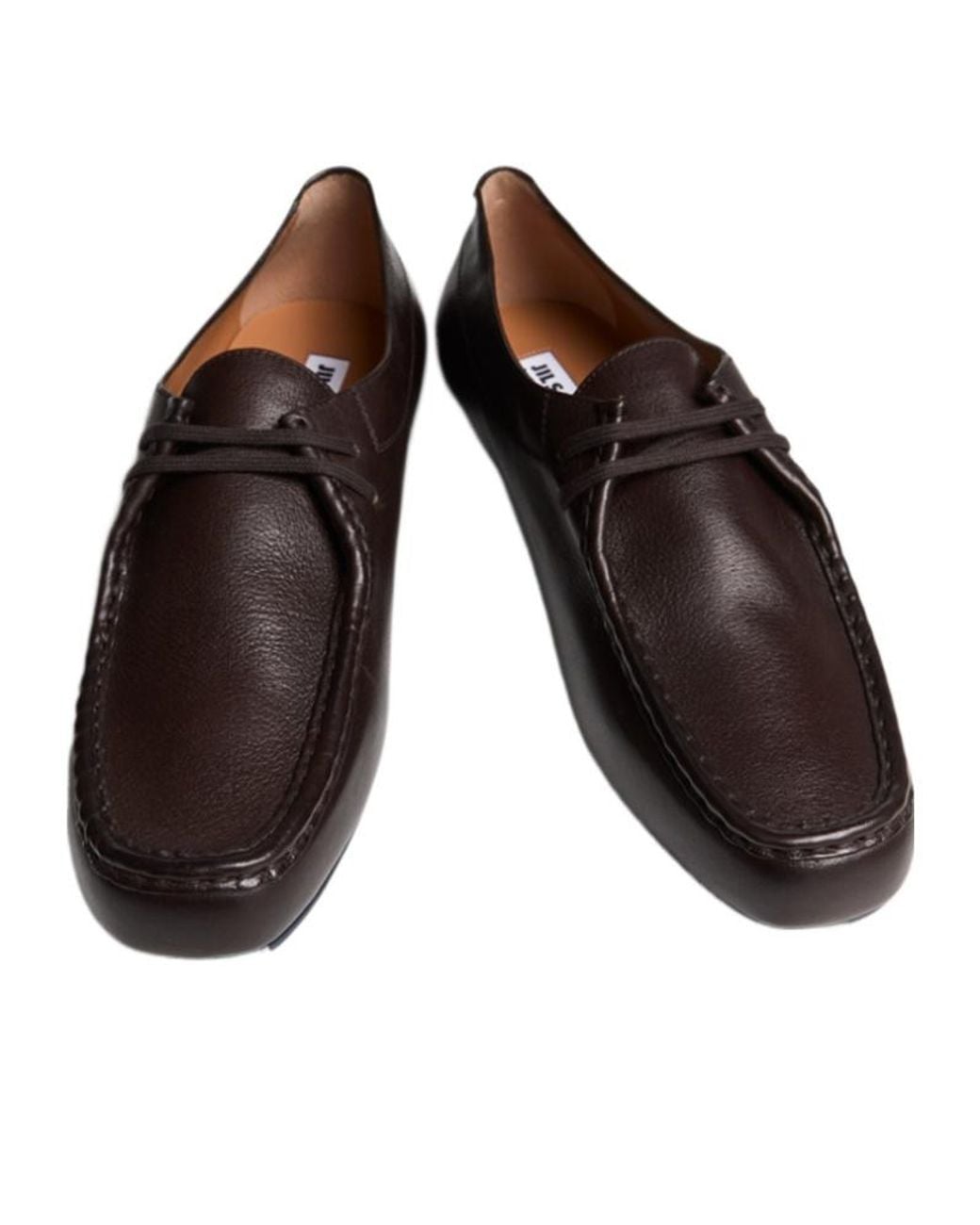 Jil Sander Brown Hand-Stitched Lace-Up Shoes for men