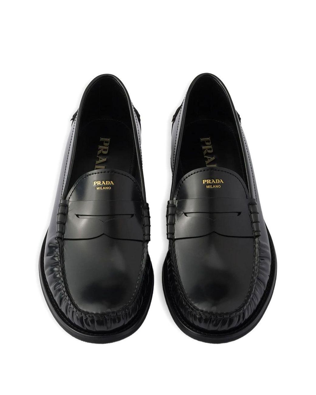 Prada Black Formale Penny Loafers for men