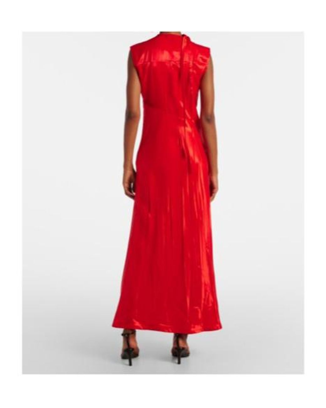Jil Sander Red Satin Midi Dress