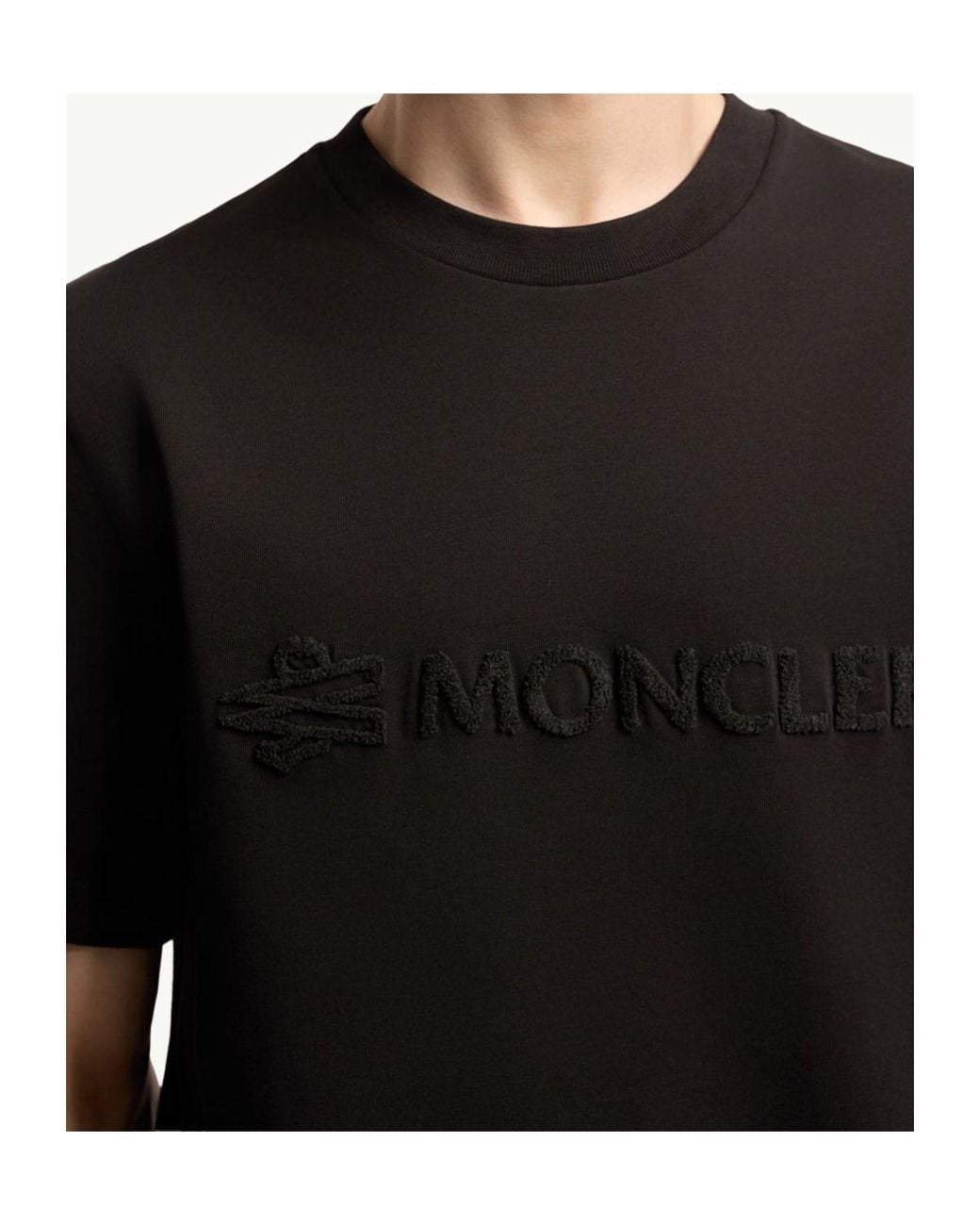 Moncler Black Logo Patch Crewneck T-Shirt for men