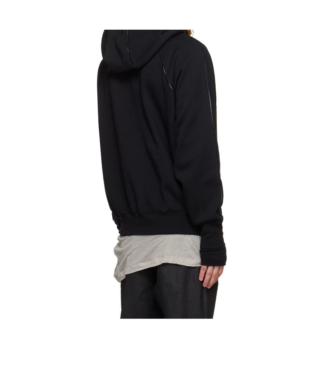 Thom Krom Black Funnel-Neck Hoodies for men