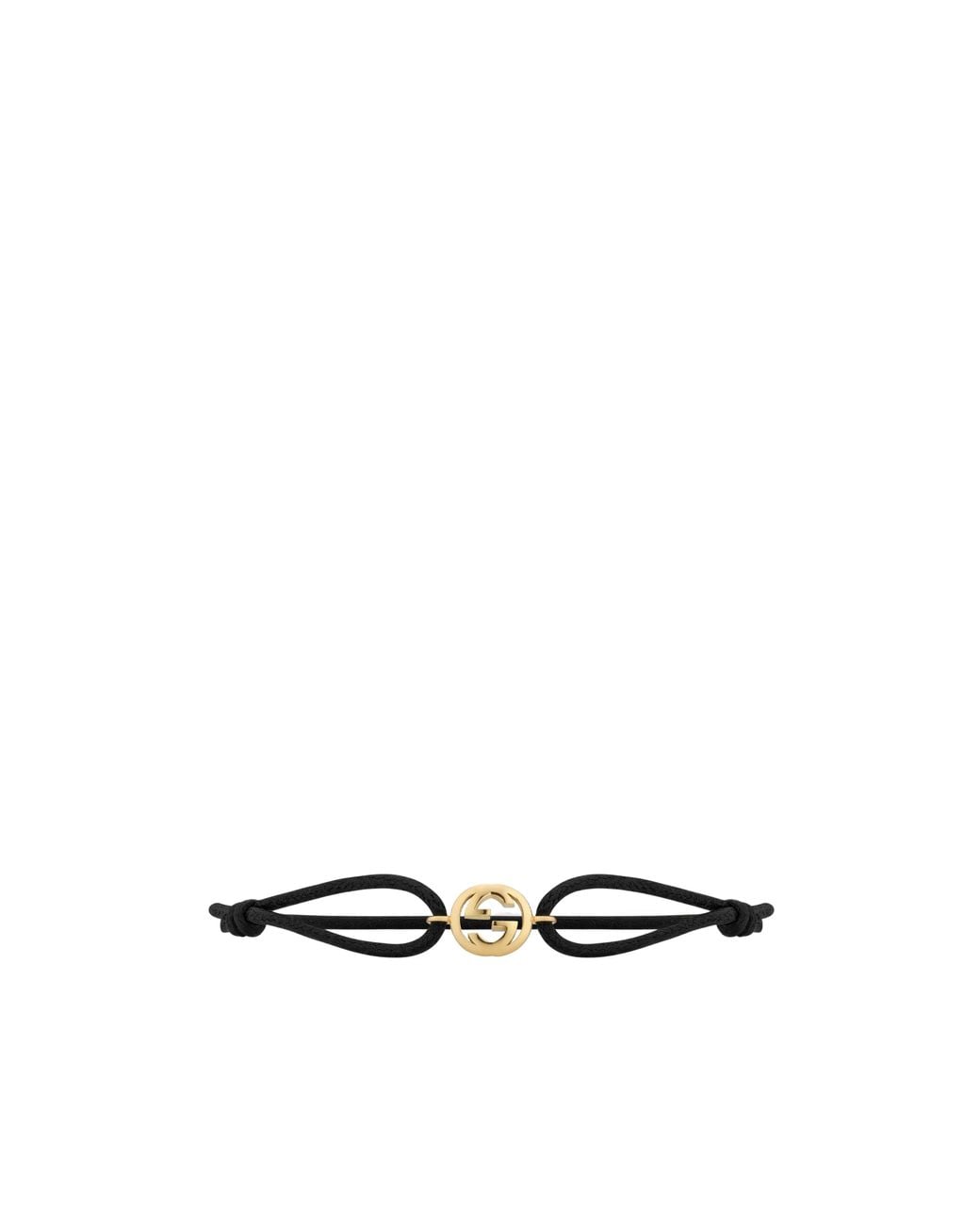 Gucci White Interlocking 18K Charm Bracelet