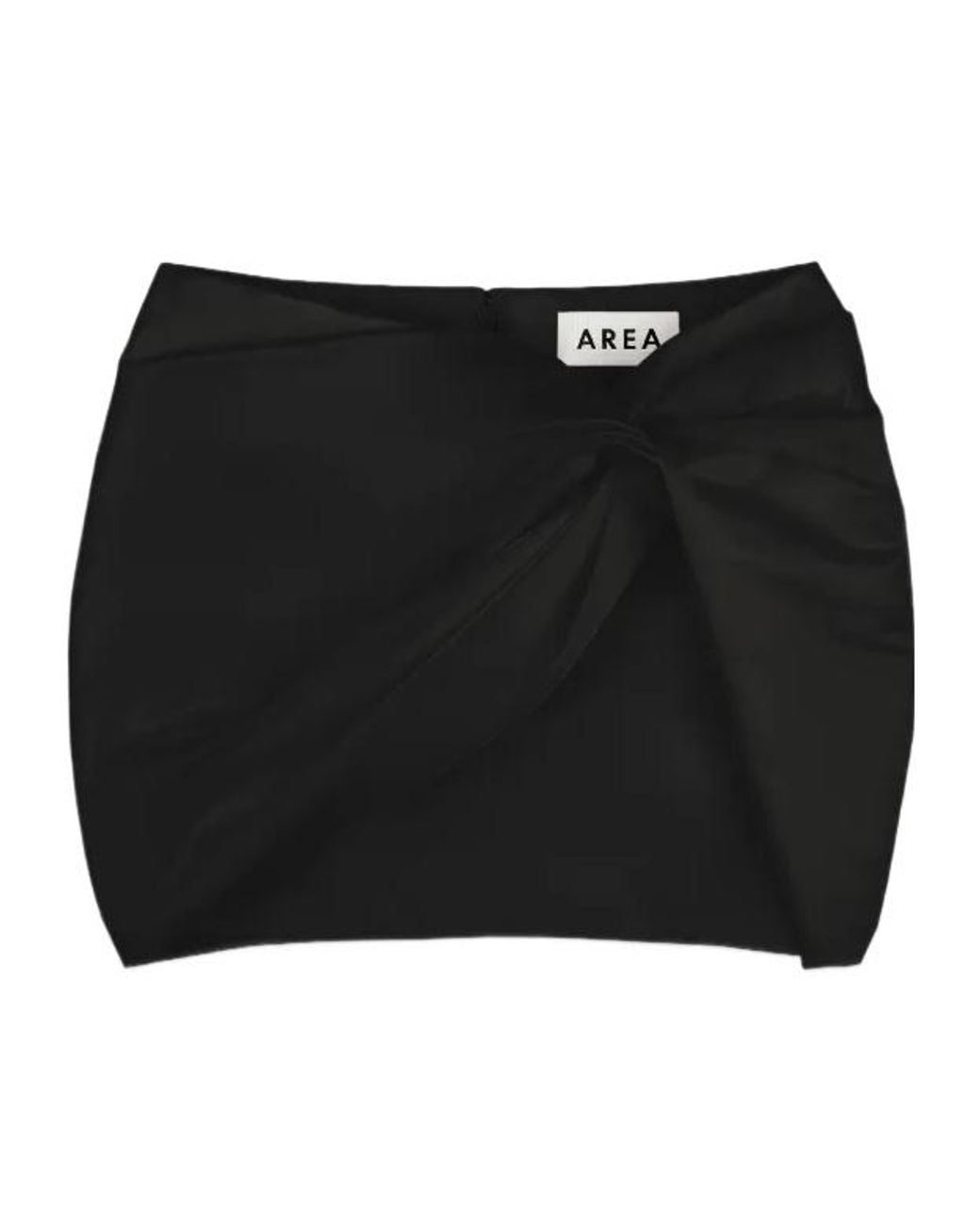 Area Black Wrapped Satin Mini Skirt