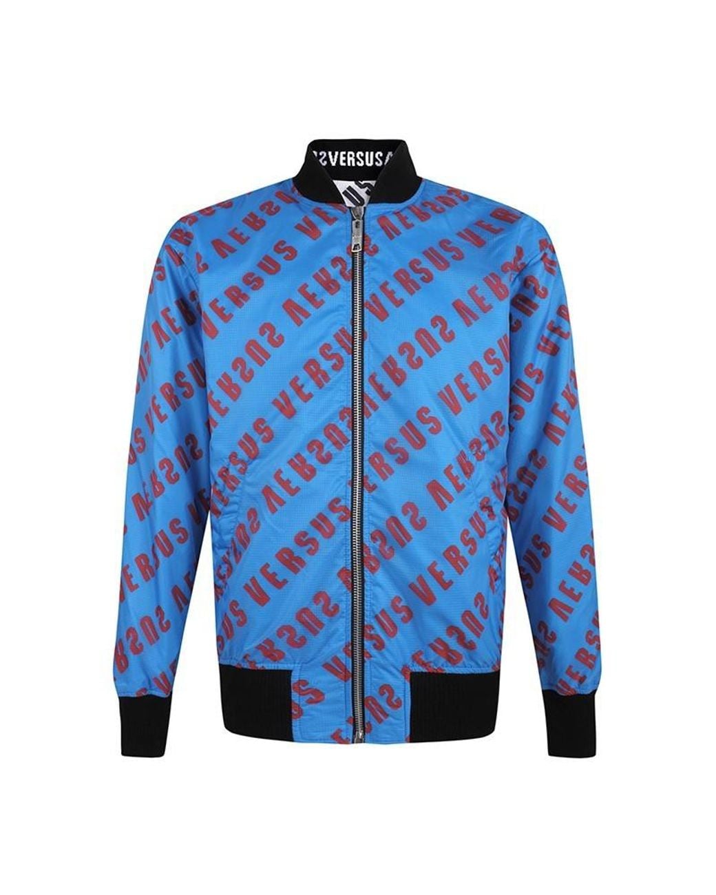 Versus  Blue Double-Sided Baseball Jacket for men