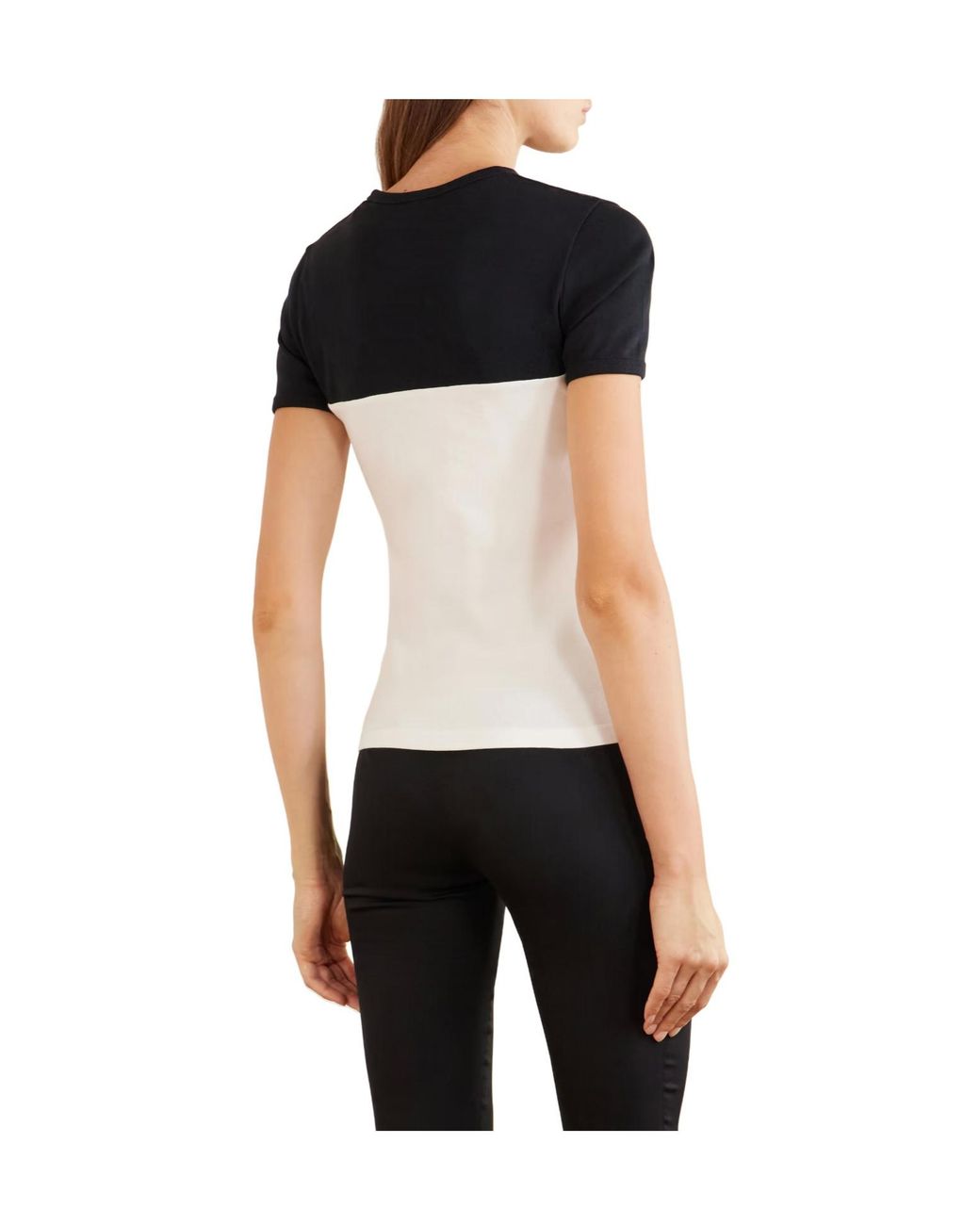 Courreges Black Cut-Out Colour-Block T-Shirt