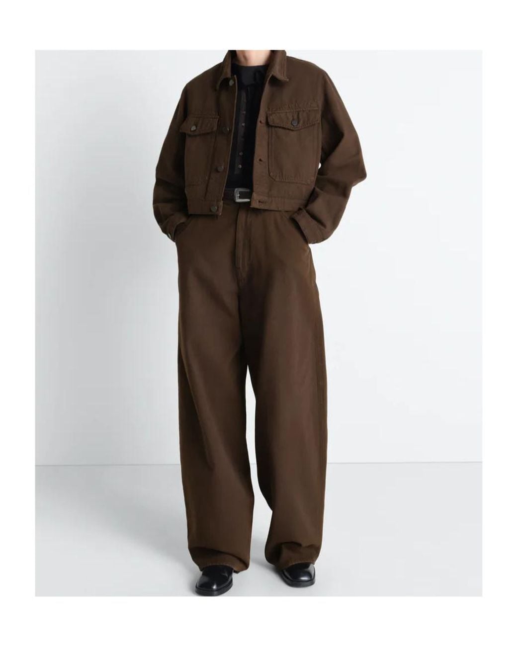 Lemaire Brown Cropped Twill Blouson Jacket