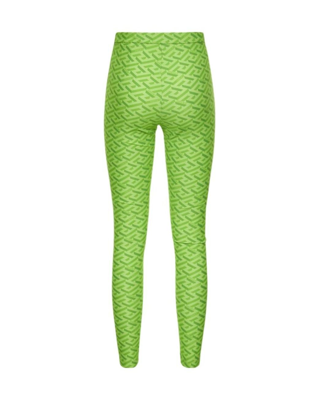 Versace Green Logo Leggings