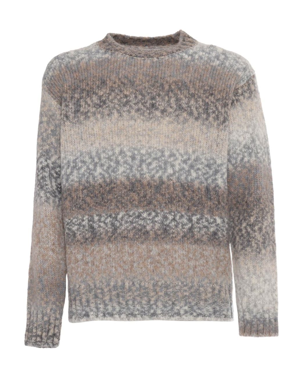 Kangra Cashmere Gray Kangra Crewneck Knitted Jumper for men
