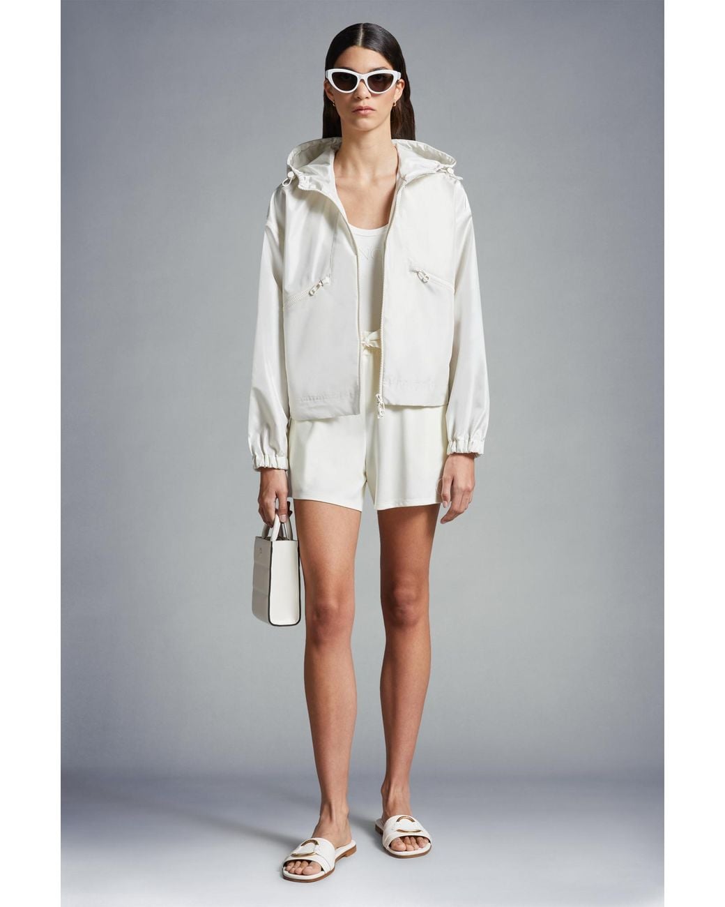 Moncler White Viscose Shorts