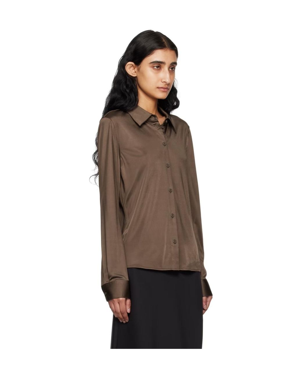Helmut Lang Brown Button-Up Shirt