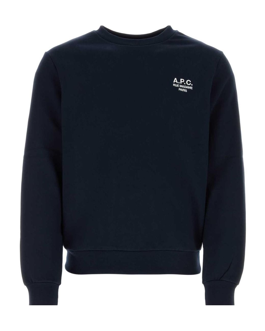 A.P.C. Blue Logo Embroidered Crewneck Sweatshirt for men