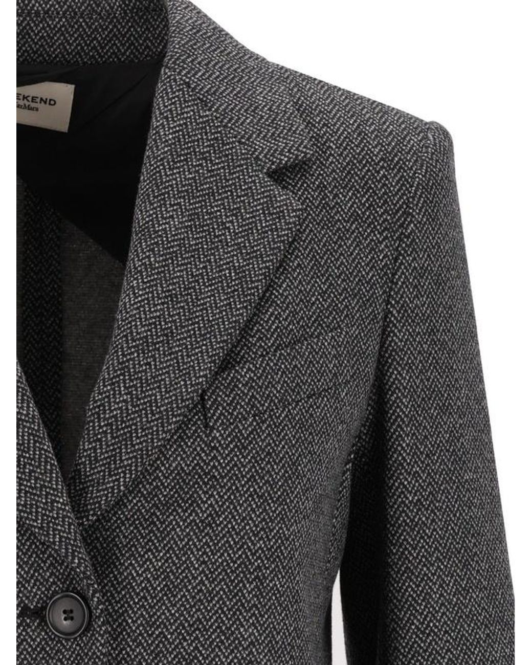 Weekend by Maxmara Gray Feroce Herringbone Blazer