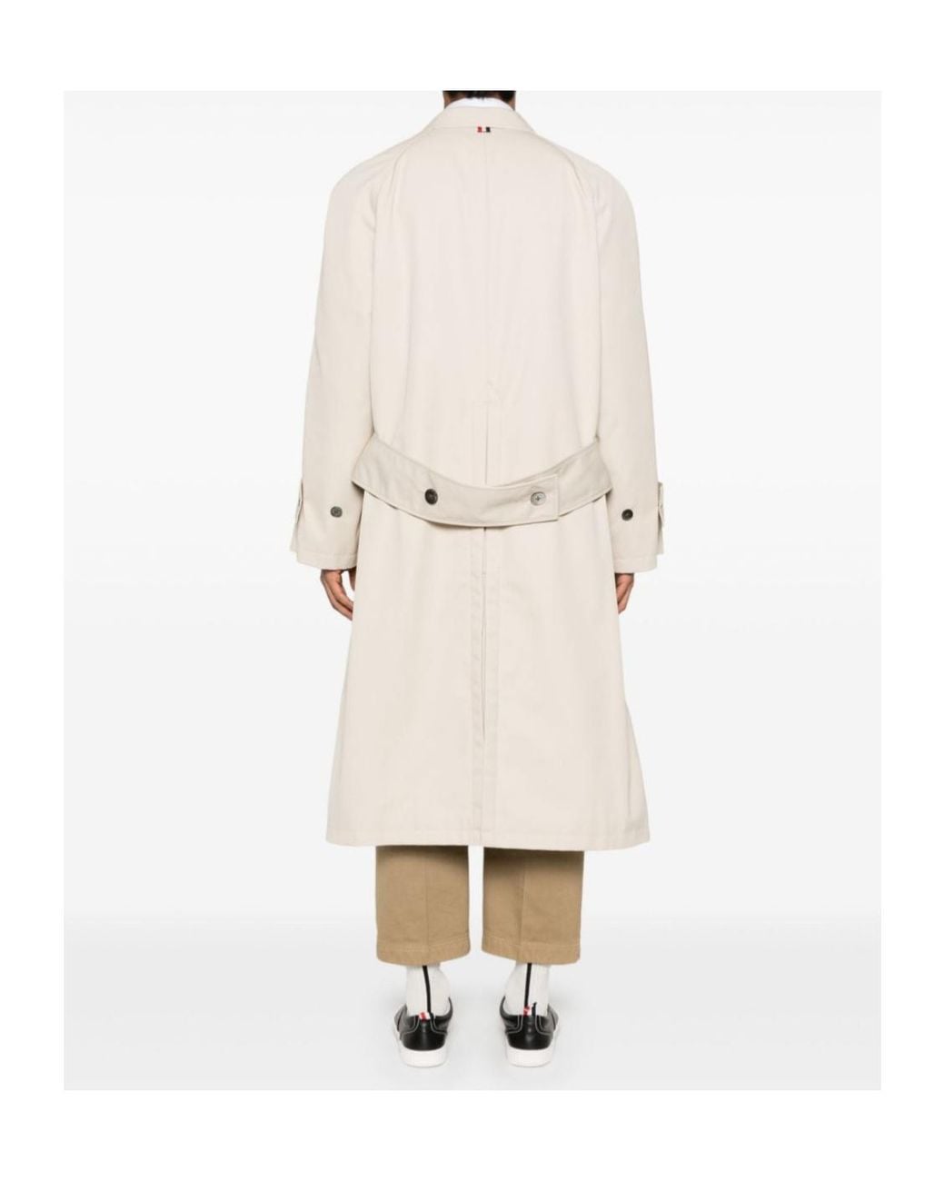 Thom Browne White Waterproof Trench Coat for men
