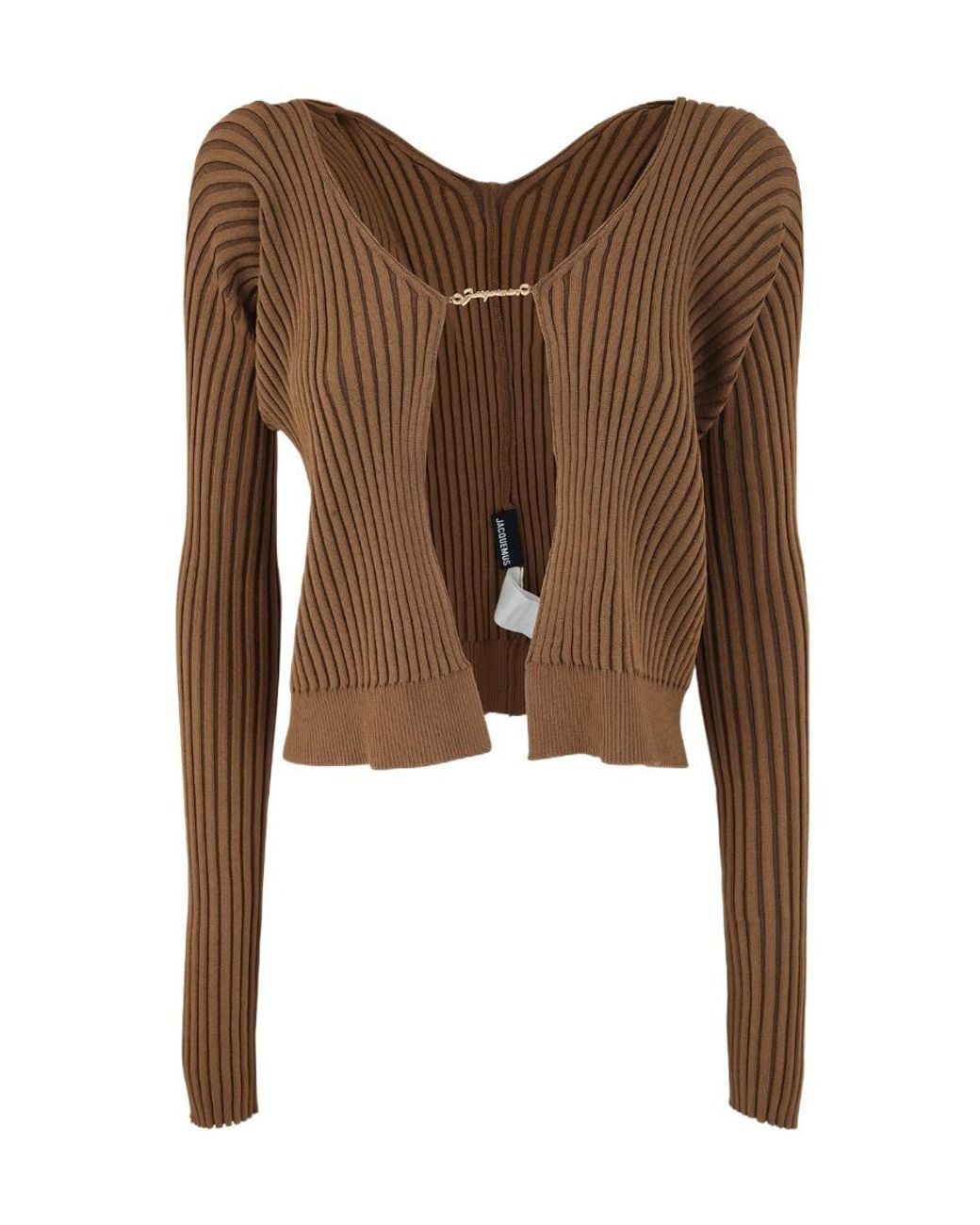 Jacquemus Brown Logo Long-Sleeve Cardigan