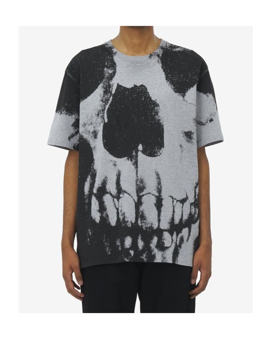 McQueen Black Skull Graphic T-Shirt For for men