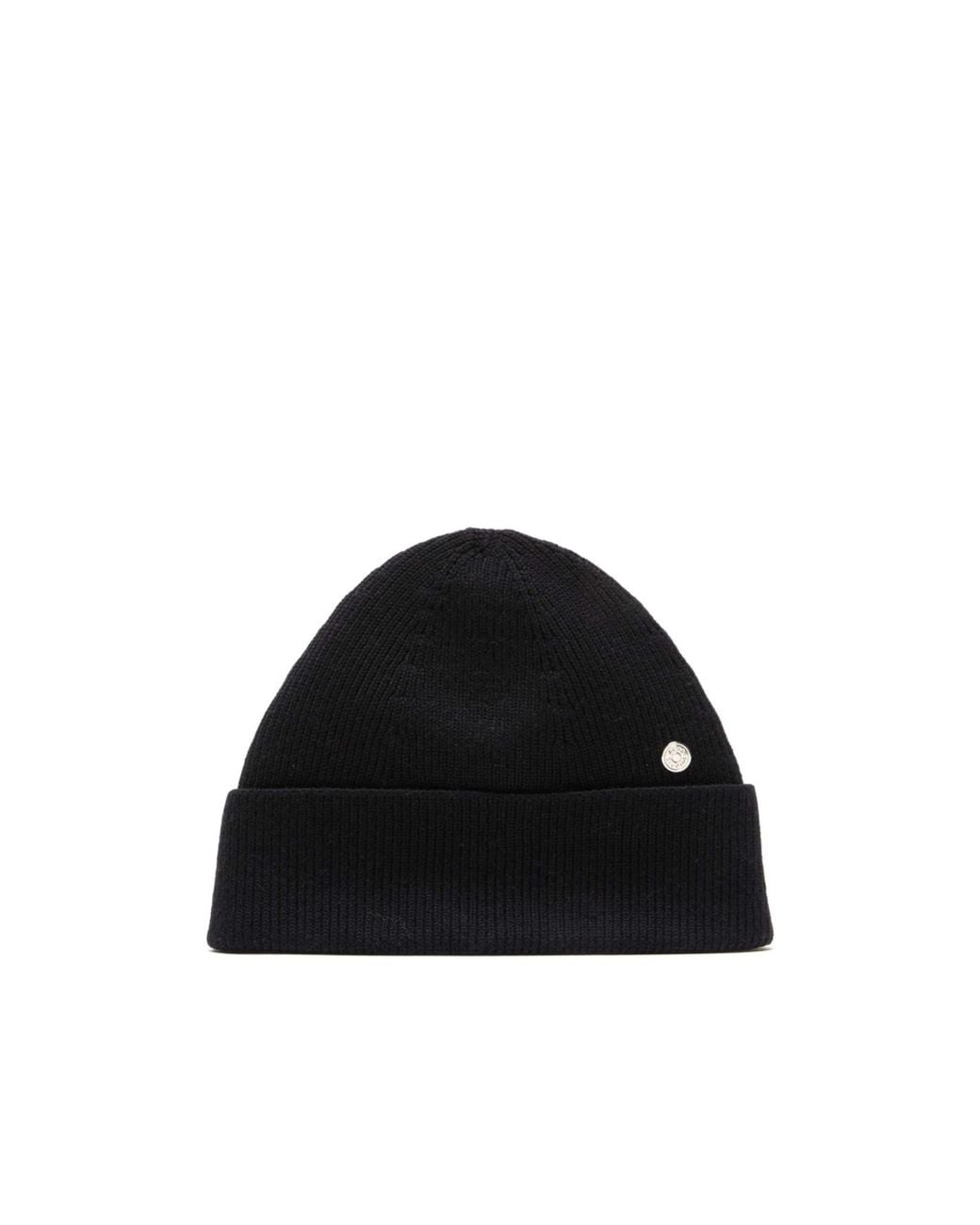 Acne Black Wool Beanie With Rivet for men