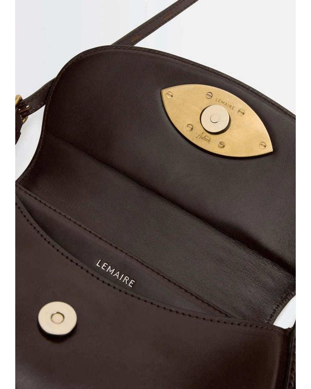 Lemaire White Aubock Eye-Shaped Embellishment Leather Shoulder Bag for men