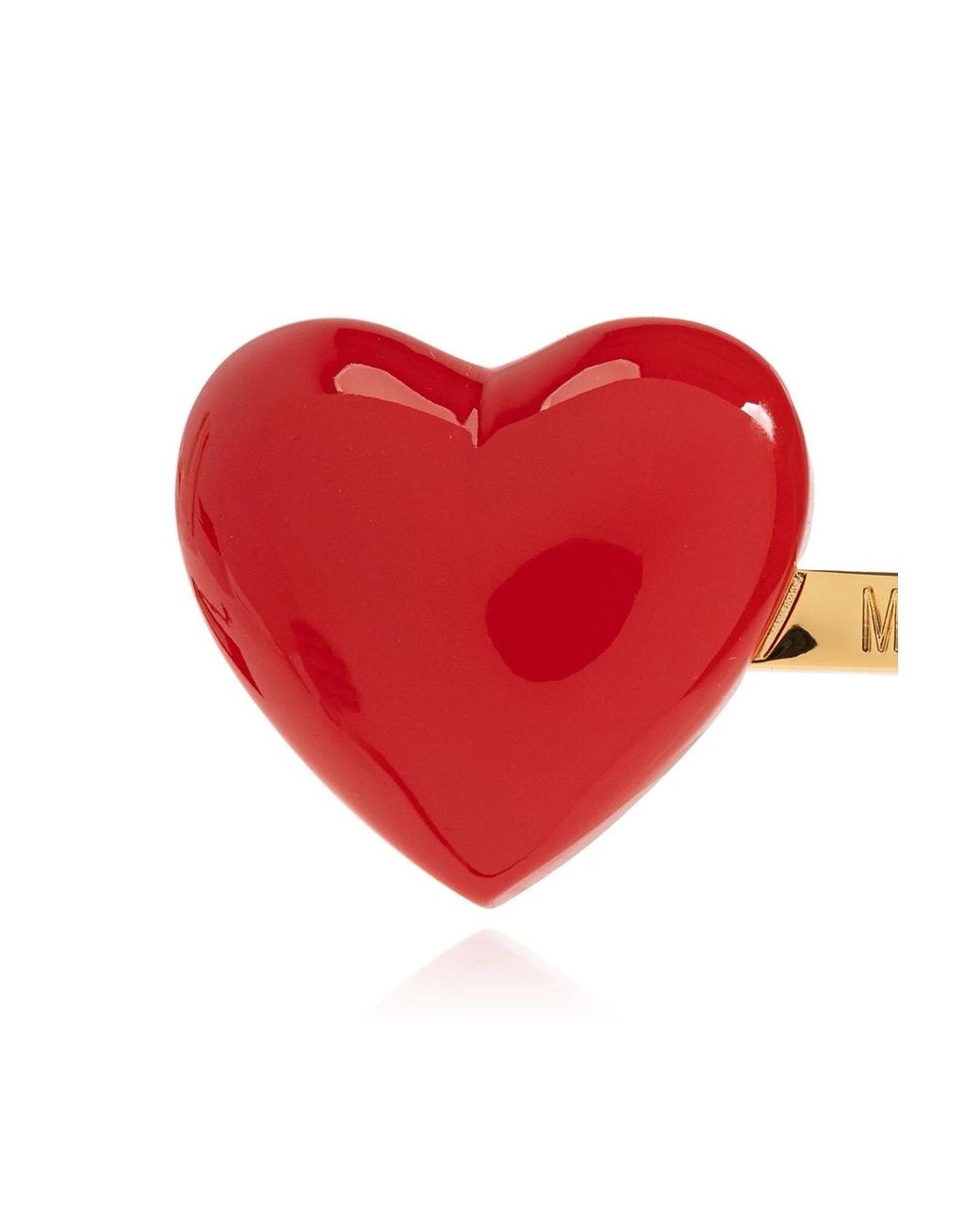 Moschino Red Heart Palque Hair Clip