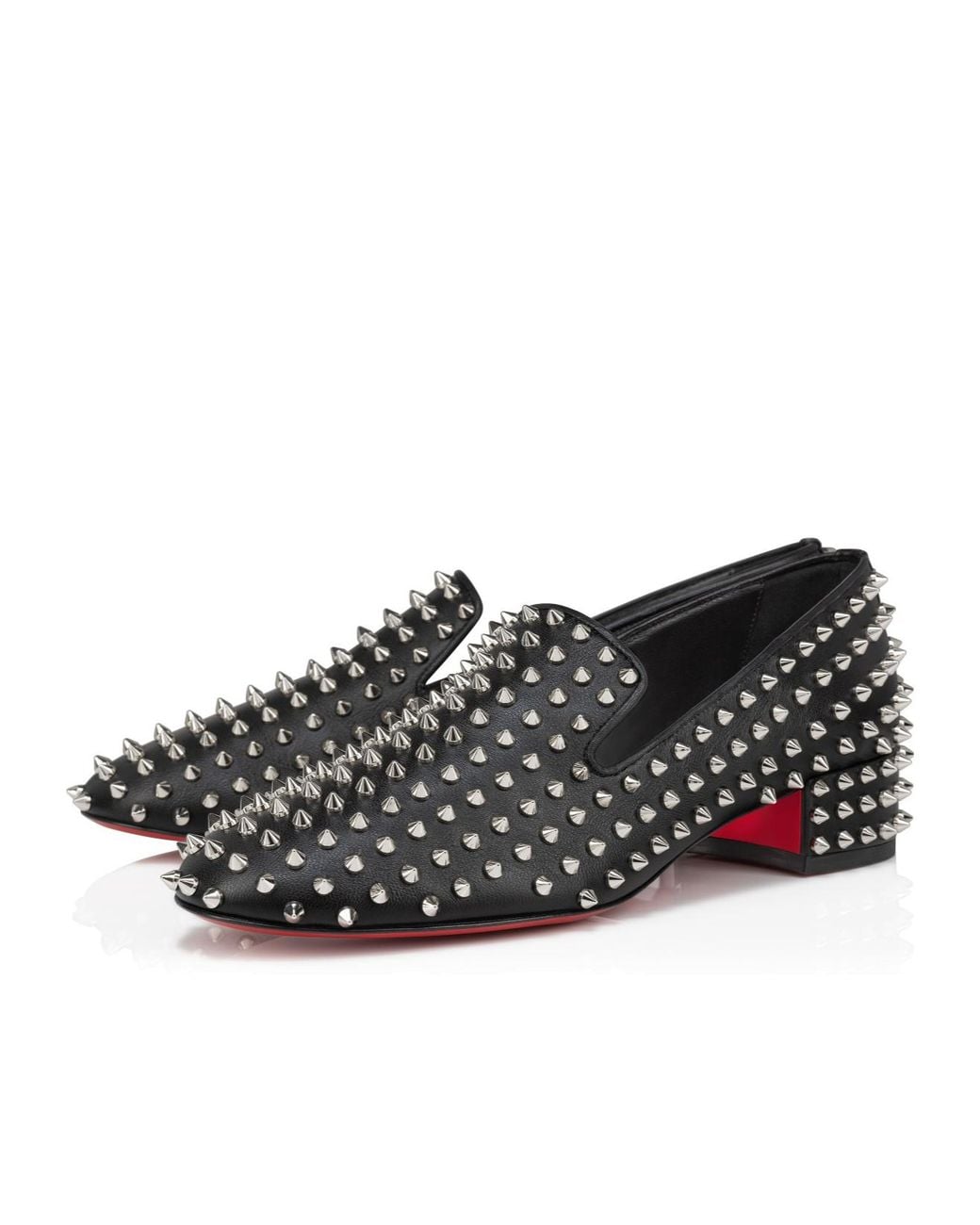 Christian Louboutin Black Spikeasy Slip-On Loafers