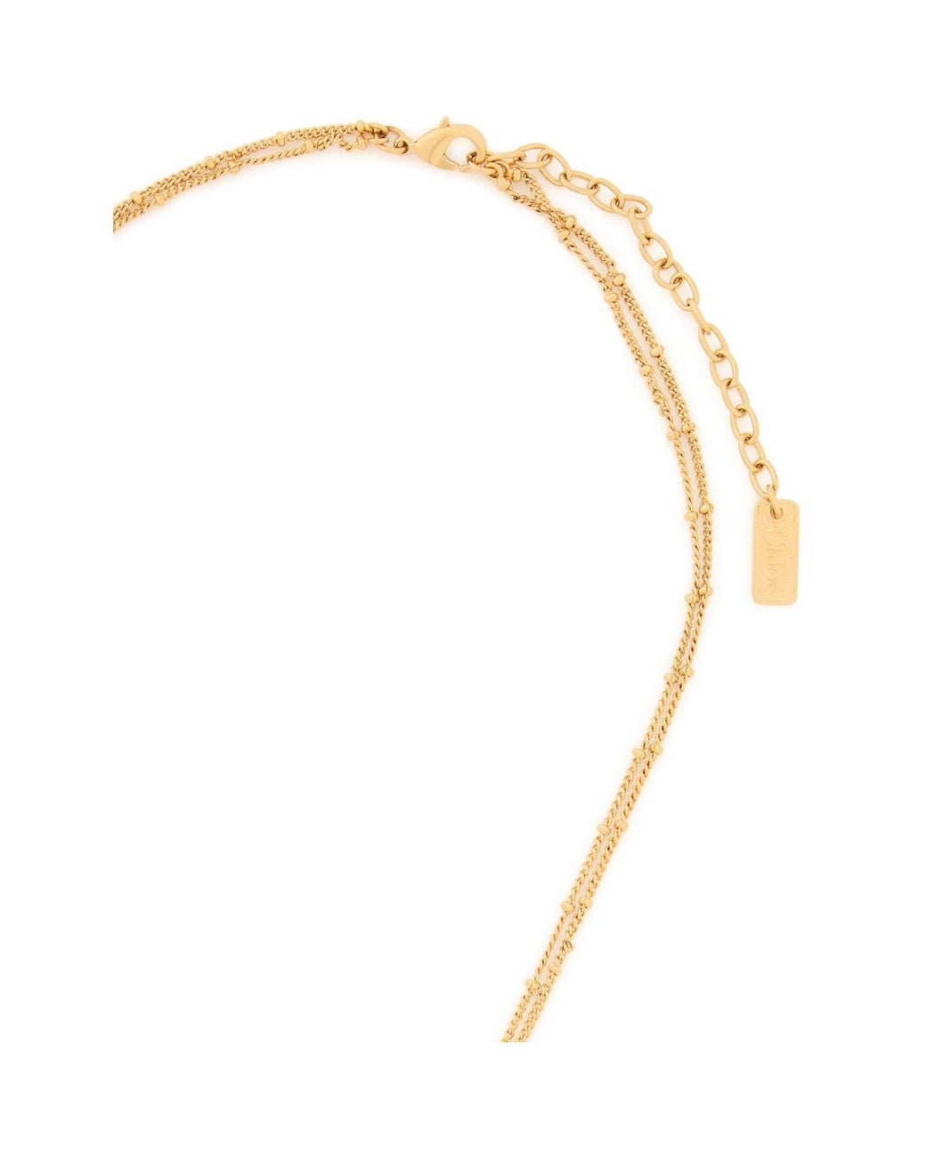 Chloé White Two-Tone Double Chain Necklace