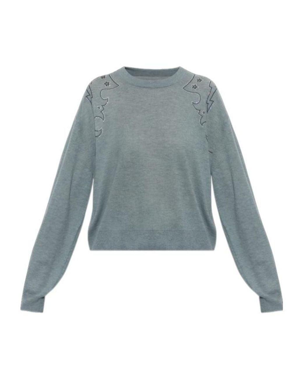Zadig & Voltaire Blue Swapy Embroidered Knitted Sweater