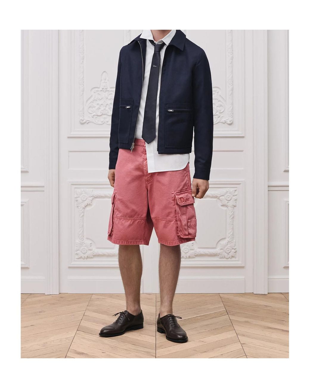 Dior Blue Zipped Jacket With Embroidery for men