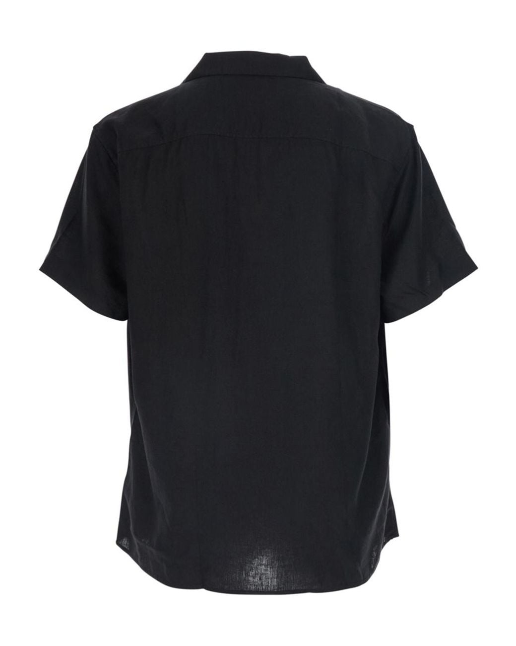 Calvin Klein Black Camp Collar Linen Shirt for men