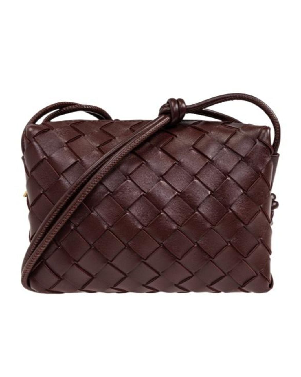 Bottega Veneta Brown Mini Loop Knitted Shoulder Bag