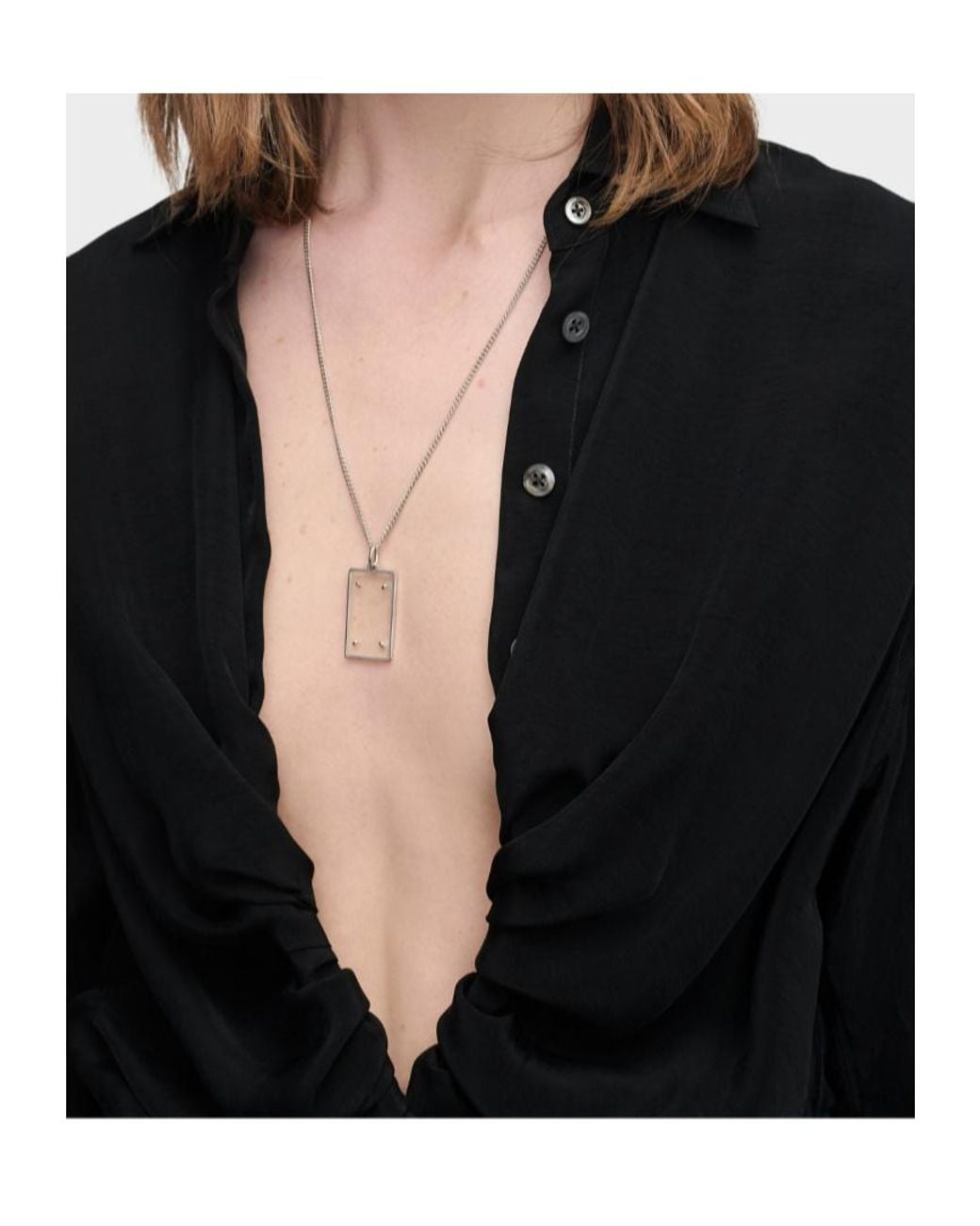 Maison Margiela White Four Stitch Embellished Necklace