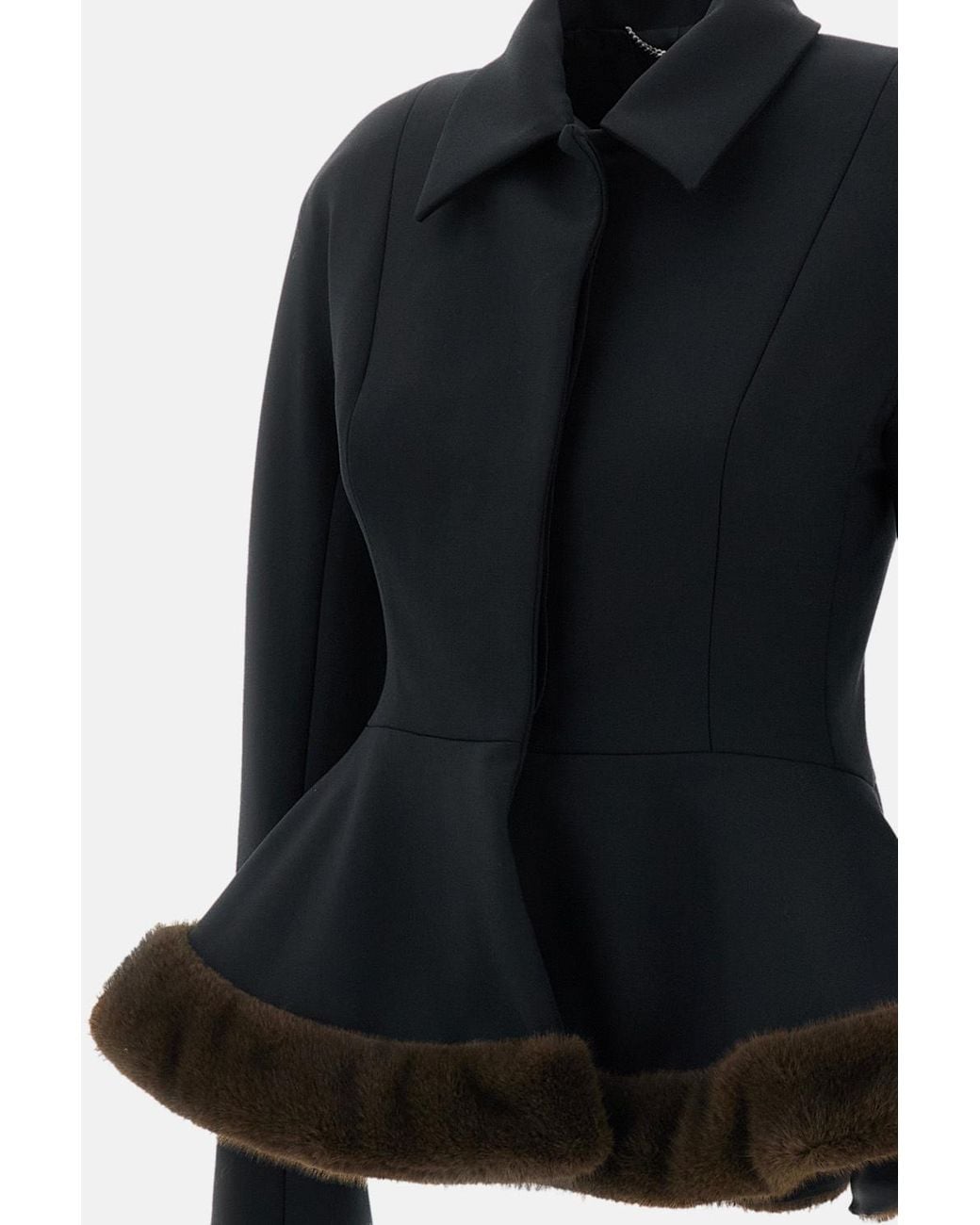 Stella McCartney Black Peplum Hem Belted Jacket