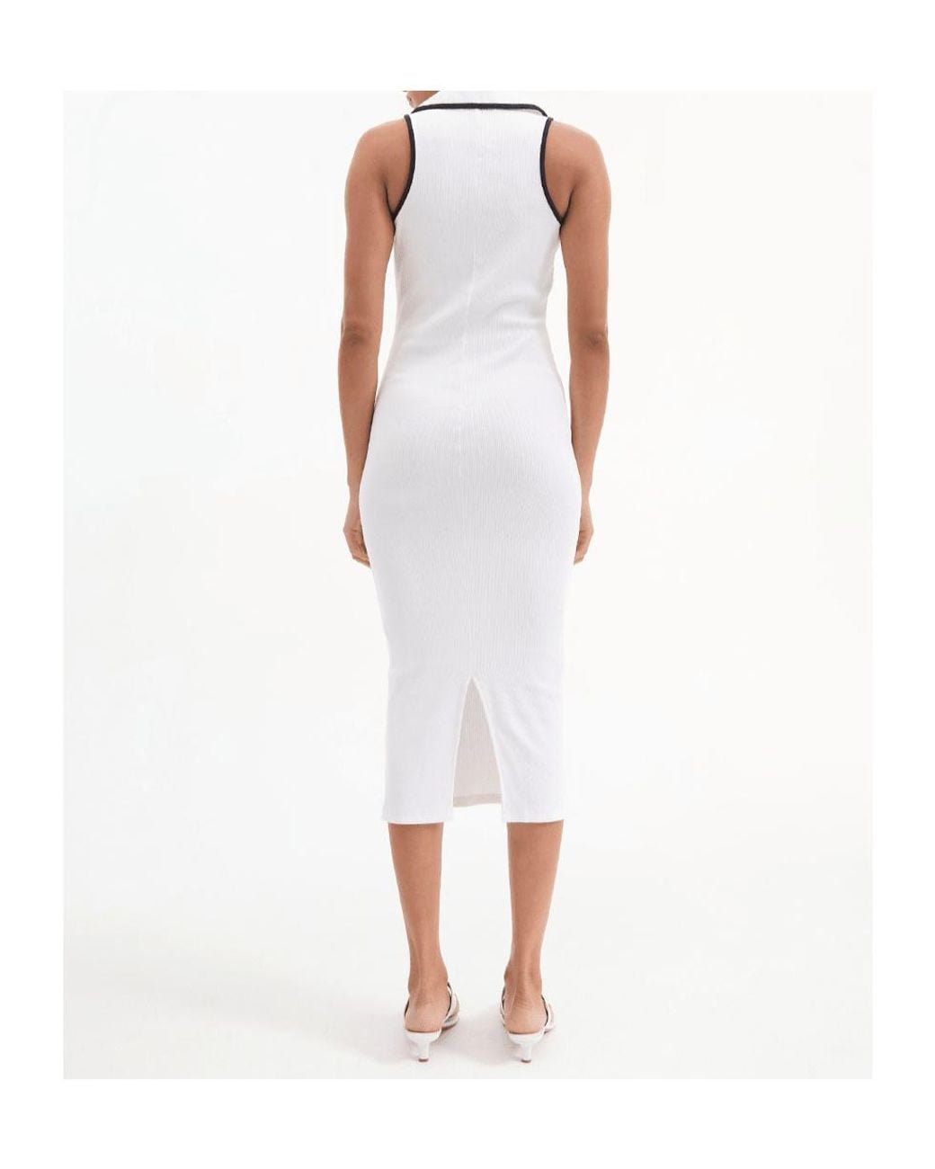 Veronica Beard White Darien Midi Dress