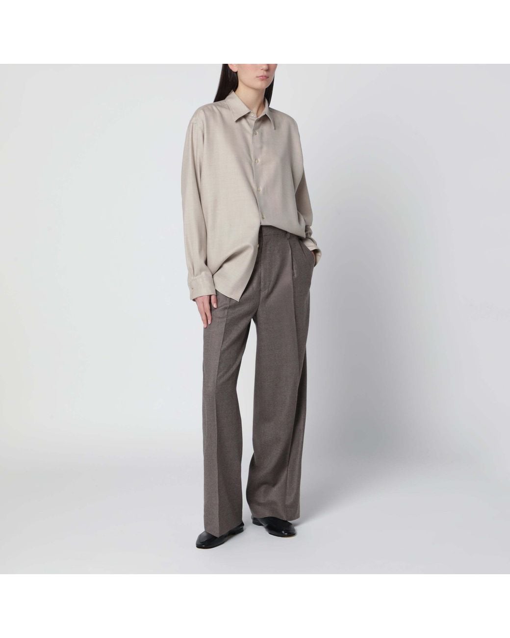 Auralee Natural Long-Sleeved Shirt