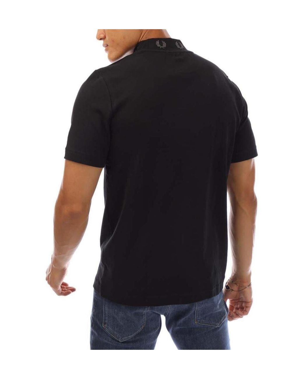Fred Perry Black Solid Color T-Shirt for men