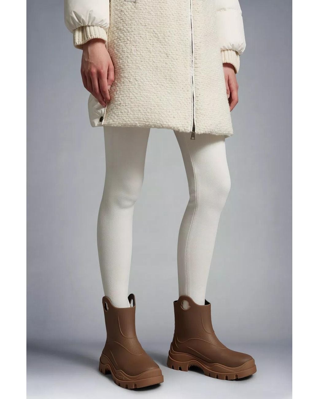 Moncler Brown Misty Round Toe Rain Boots