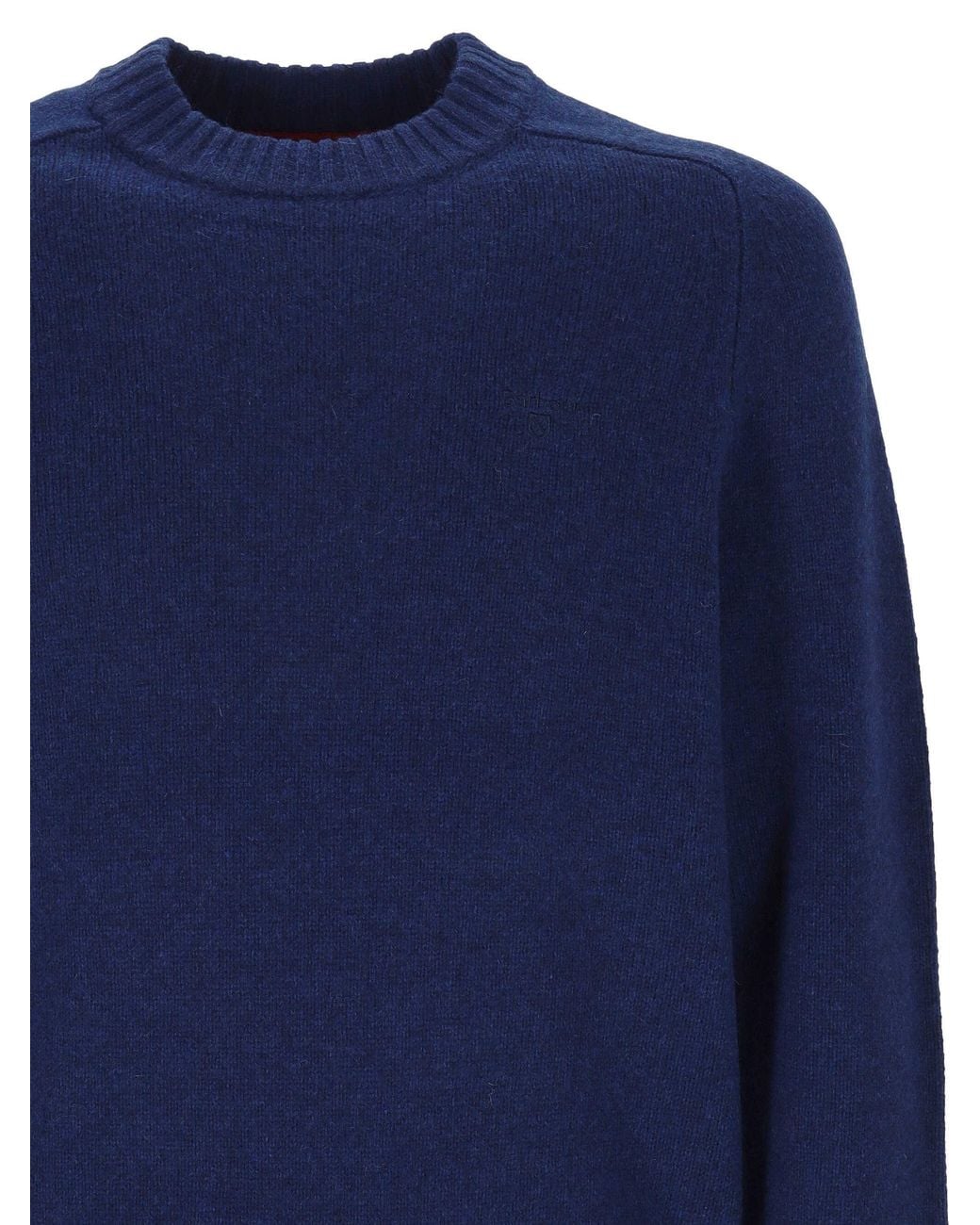 Barbour Blue Crew Neck Knit Sweater for men