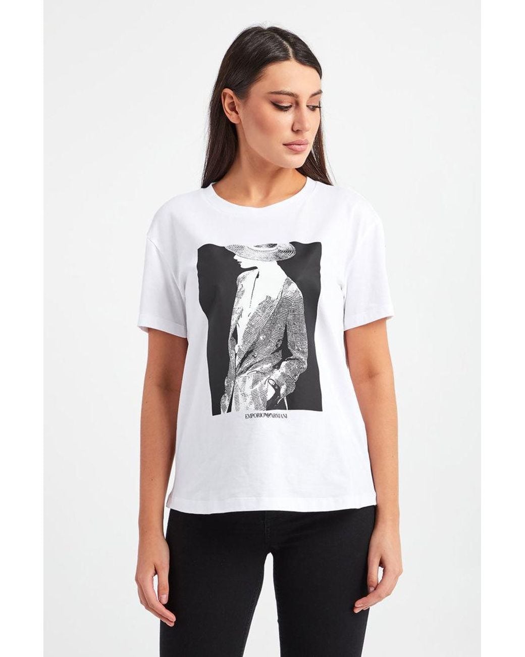 Emporio Armani White Crew Neck Logo T-Shirt