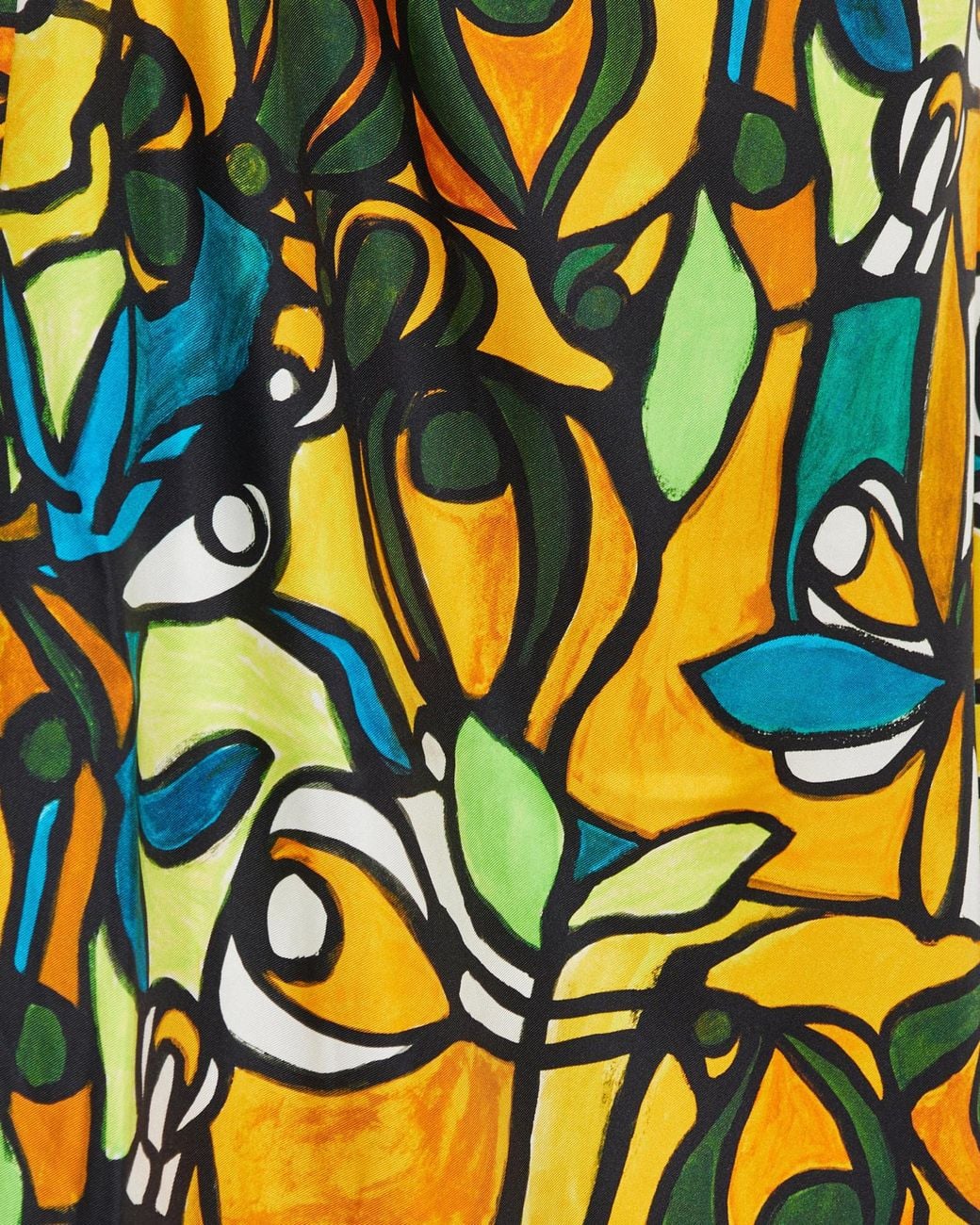 Christopher Esber Yellow Abstract-Print Draped Skirt
