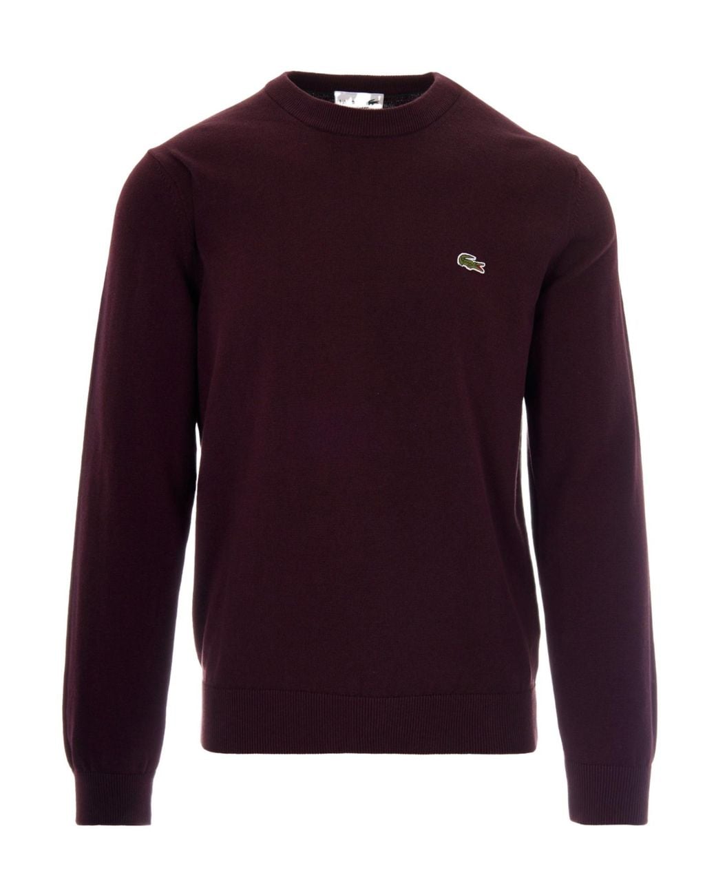 Lacoste Purple Logo Crew Neck Sweater for men