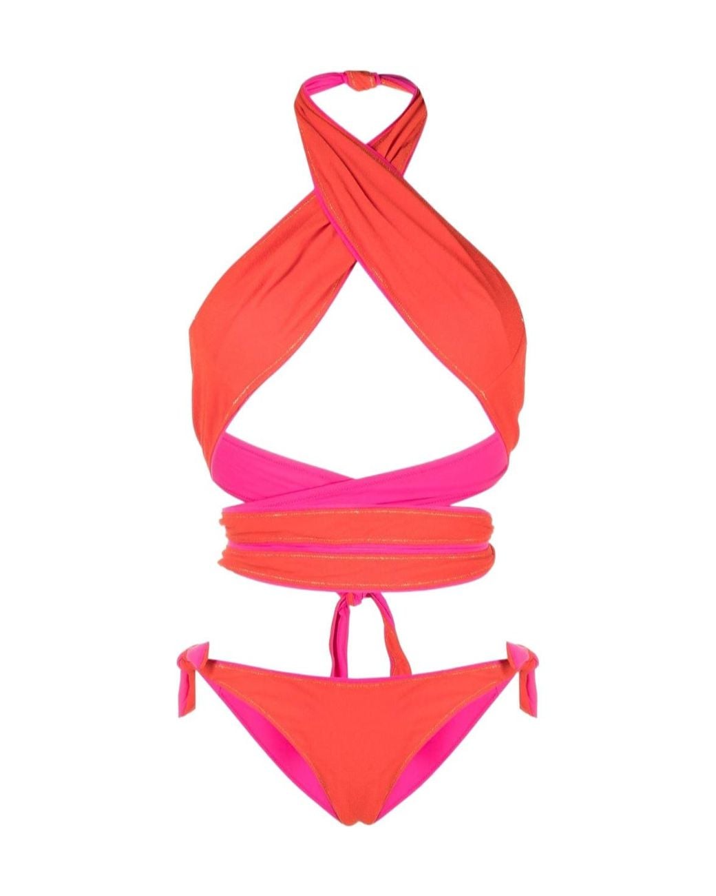 Reina Olga Pink Ruffled Swimming Suit