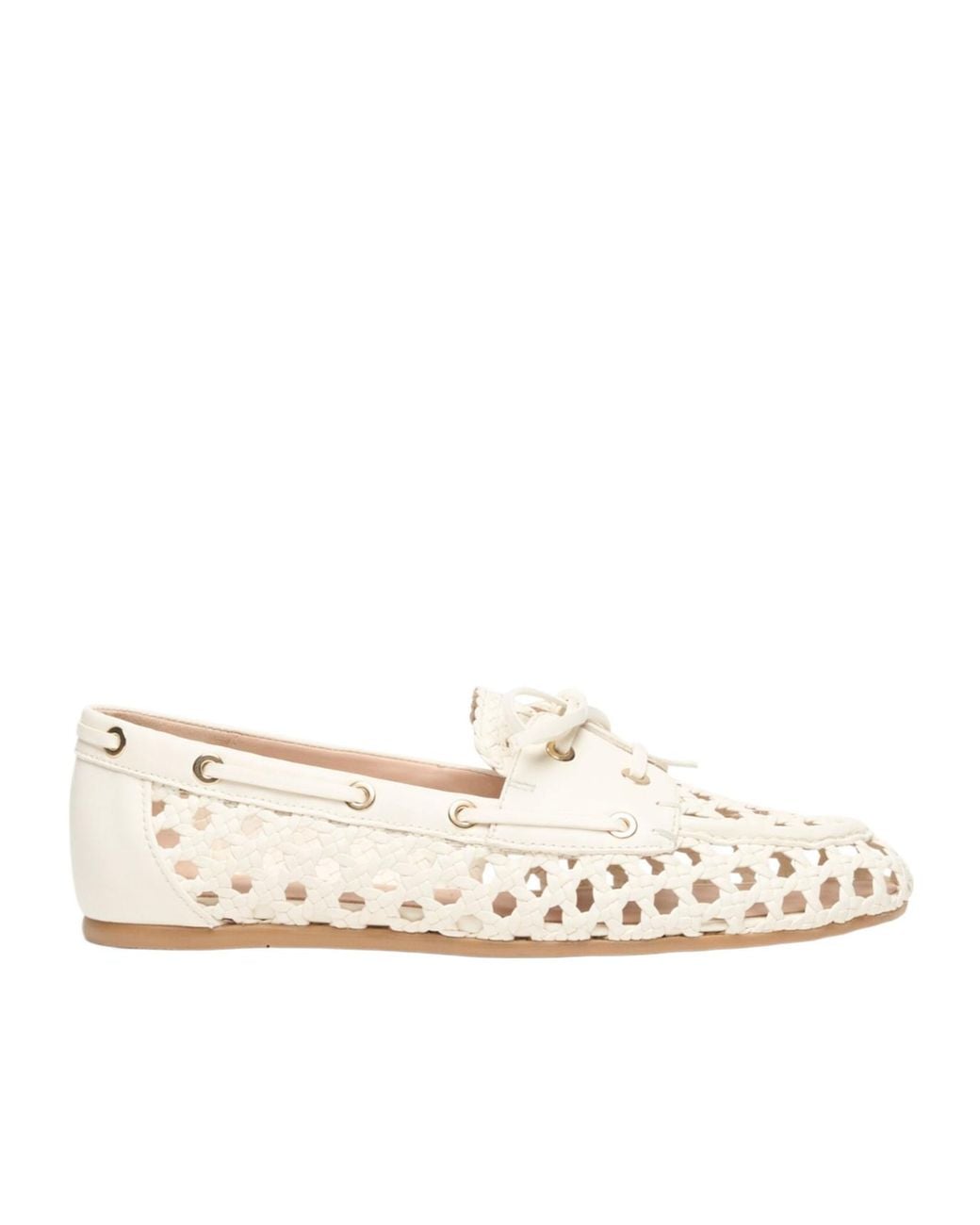Stuart Weitzman Natural Tinsley Woven Moccasin