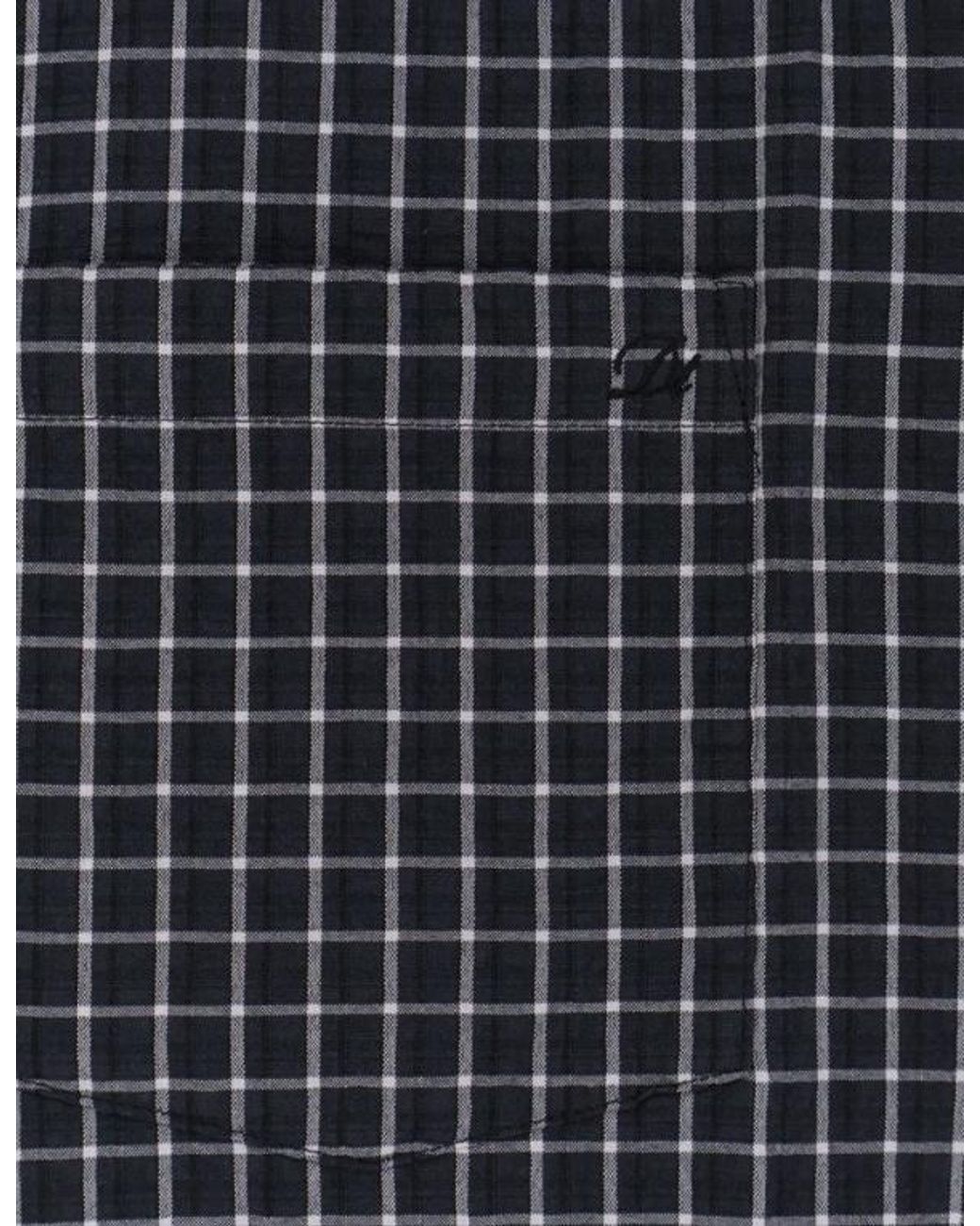 DUNST Black Checked Short-Sleeve Shirt for men