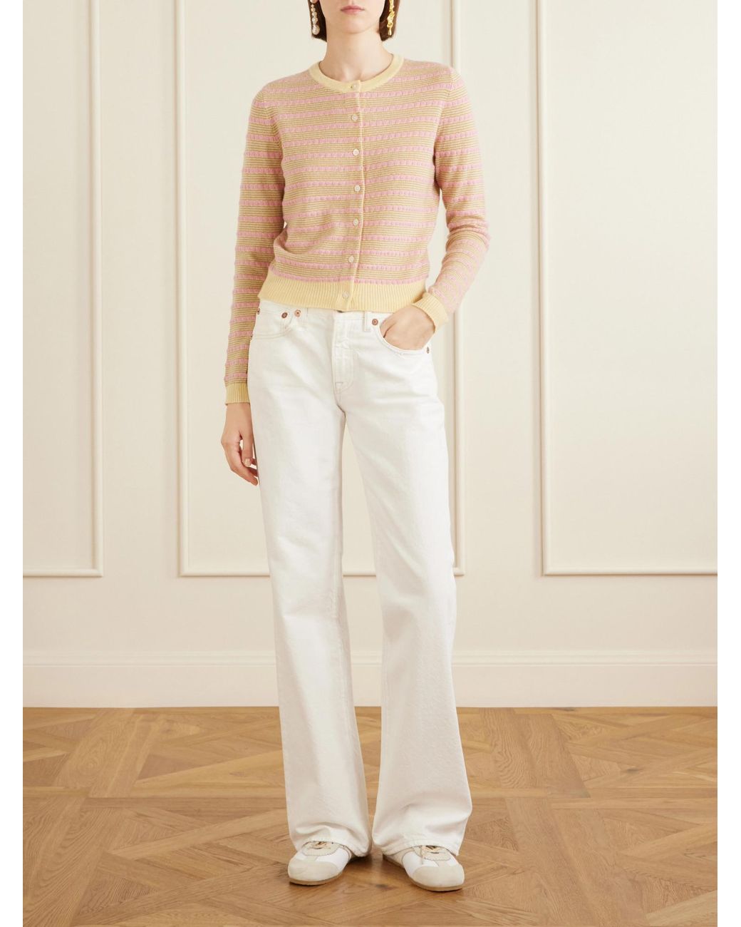 Guest In Residence Natural Lightweight Cashmere Cardigan