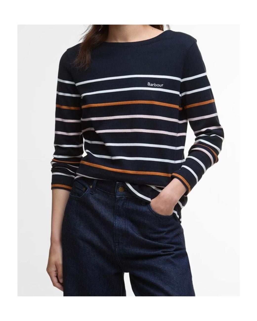Barbour Blue Hawkins Striped Long Sleeved Top