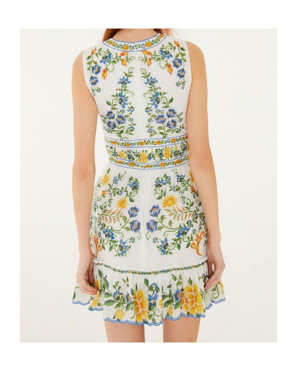 Farm Rio Green Emily Floral Mini Dress