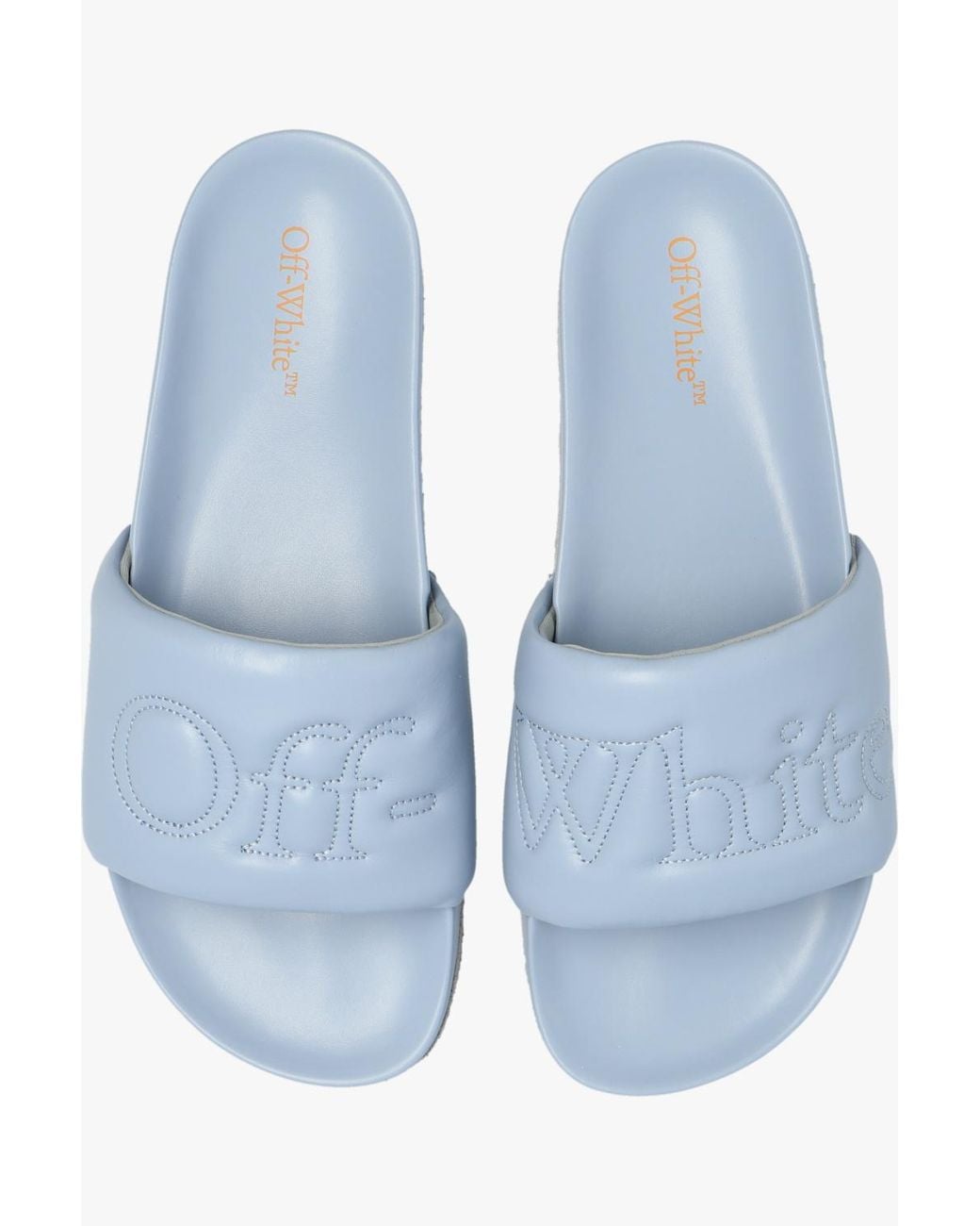 Off-White c/o Virgil Abloh Blue Bookish Leather Slider for men