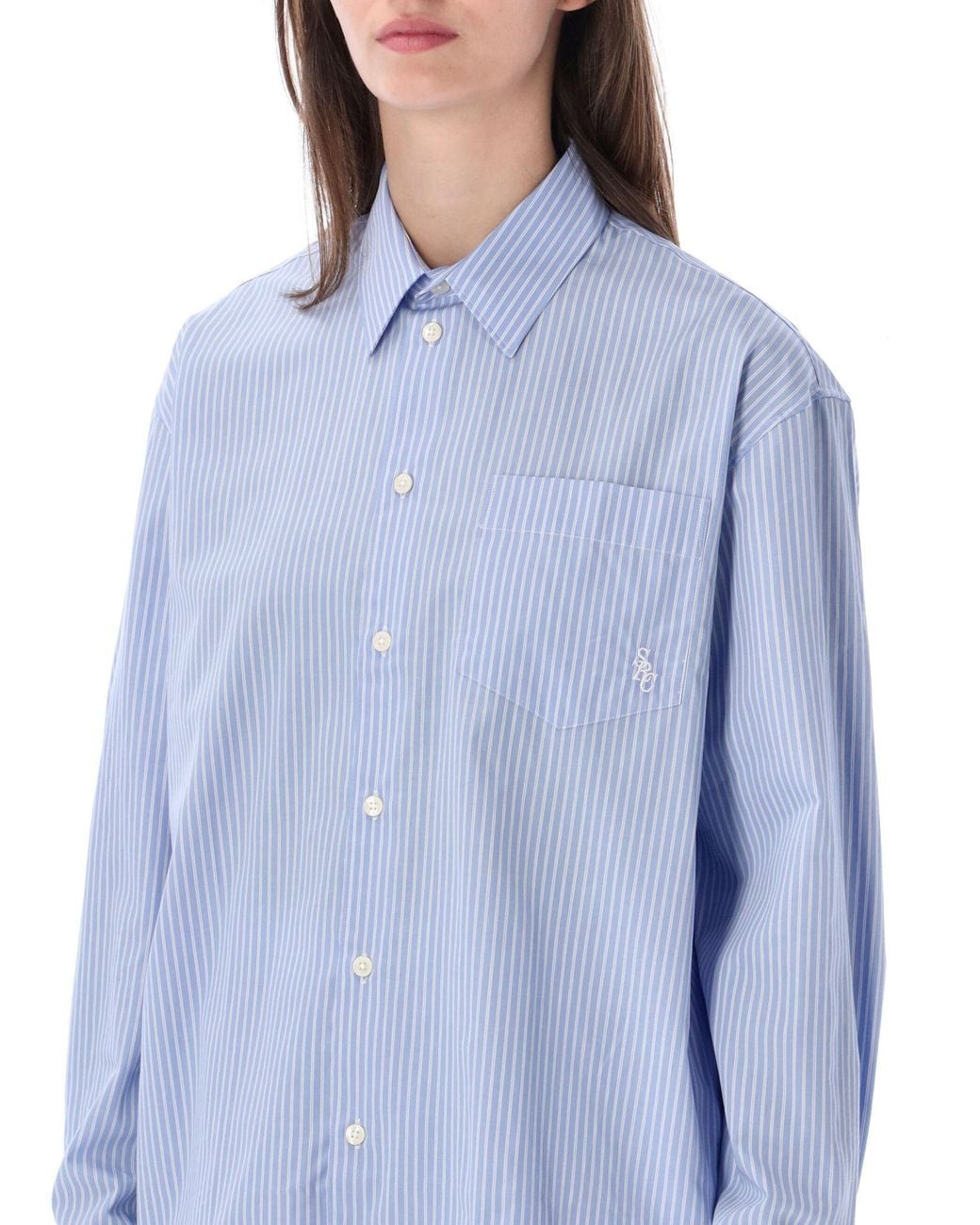 Sporty & Rich Blue Long-Sleeved Shirt