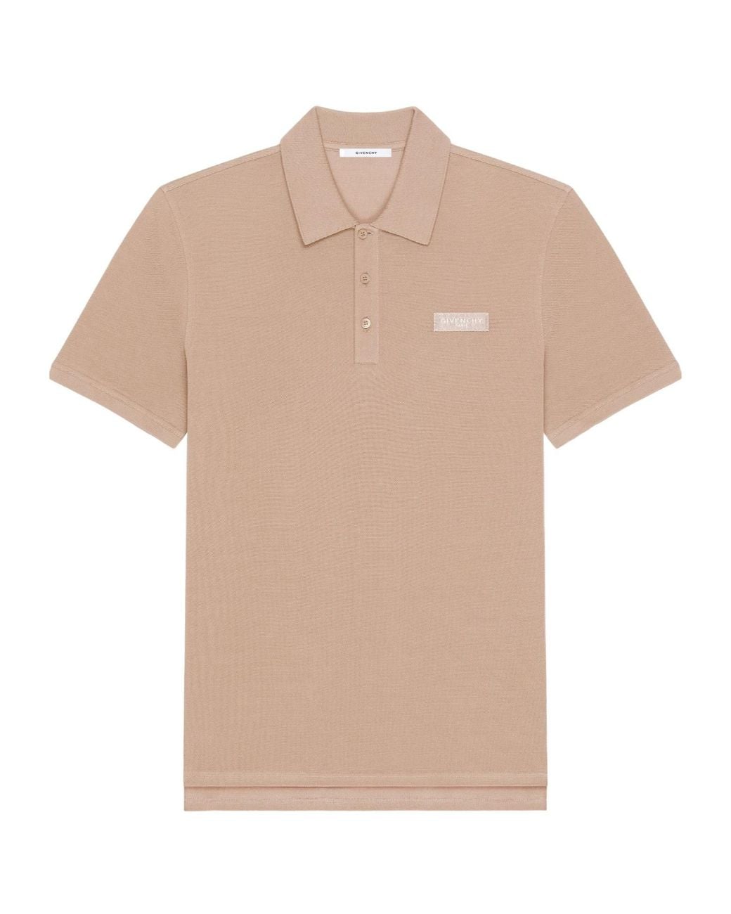 Givenchy Natural Paris Logo Patch Short-Sleeved Polo Shirt for men