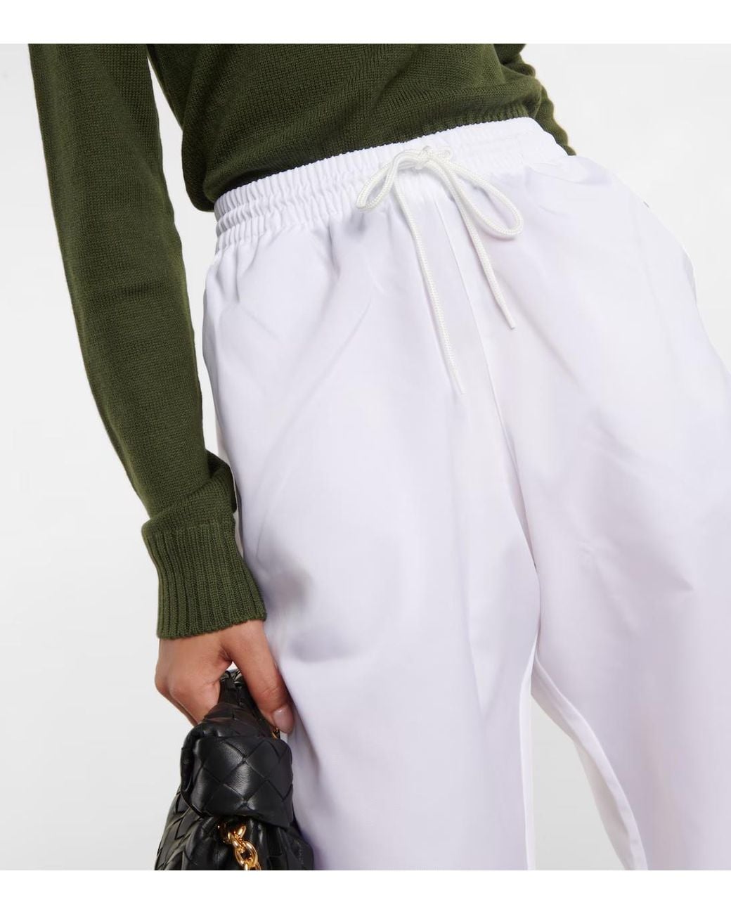 Wardrobe NYC White High-Waisted Sports Pants